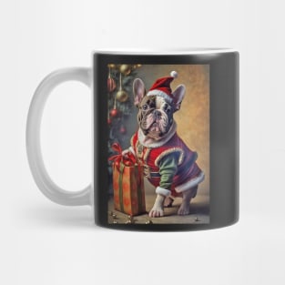 French Bulldog Santa Christmas Holiday Card Mug